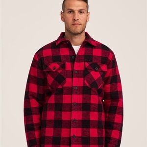 Dakota Men's Outdoor Quilted Flannel Shirt size M, Red and Black Plaid Shirt